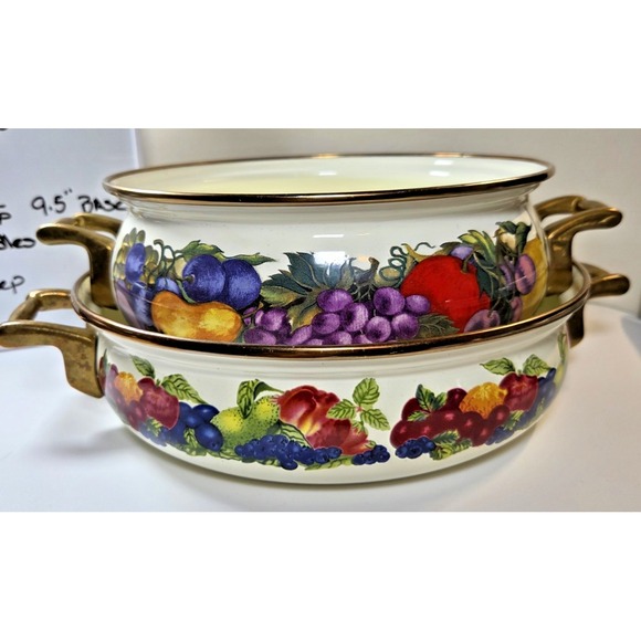 Pair 1970s Vintage Cornucopia Sauce Pans w/Handles NO Lids - Picture 1 of 16